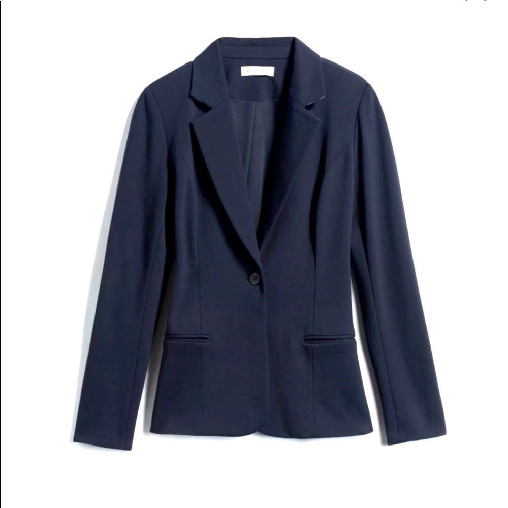 Amaya contrast collar ponte blazer by 41 Hawthorn